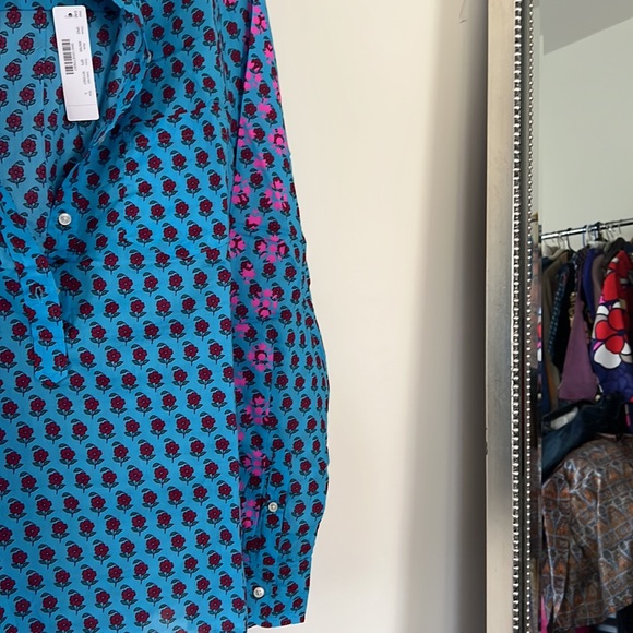 Gorgeous ❤️ J. CREW classic popover shirt in block print overlay NWT - Picture 10 of 10